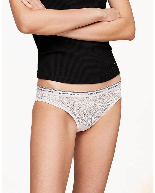 Tommy Hilfiger Gray 3-Pack Premium Essential Lace Bikini Briefs, /Light