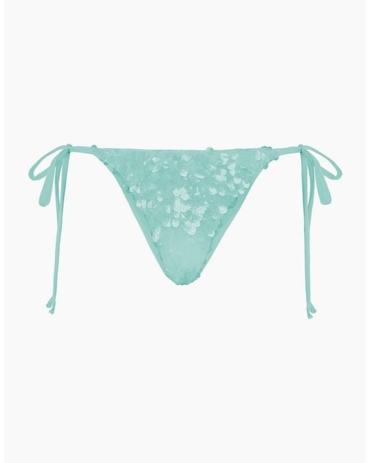 Oceanus White Sienna Sequin Embroidery Bikini Bottoms Multi Colour