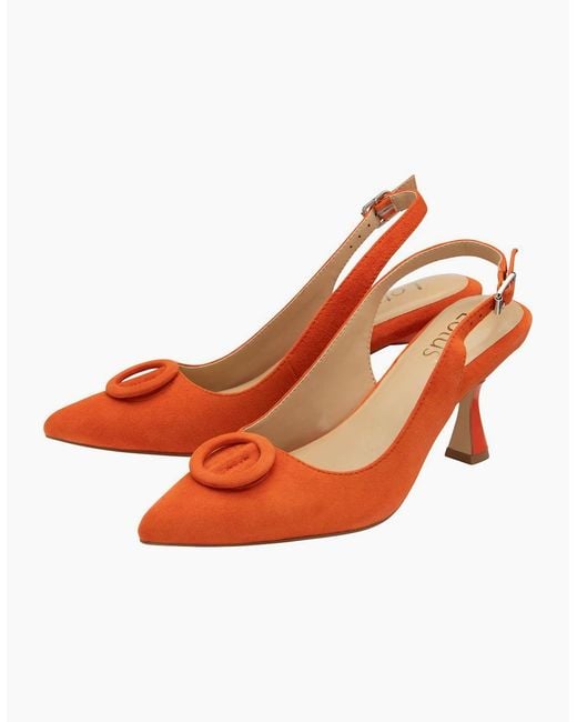 Lotus Orange Delfina Slingback Court Shoes