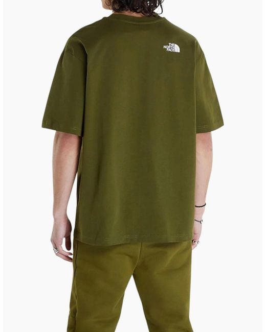 The North Face Green T Shirts Nse Patch Logo Crew Neck Short Sleeve Cotton Tee for men