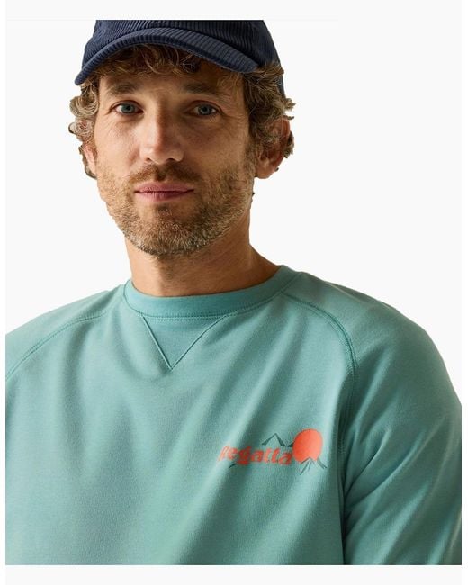 Regatta Blue Nithsdale Back Print Sweatshirt for men