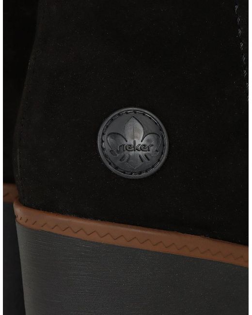 Rieker Black Connecticut Wedge Heel Boots
