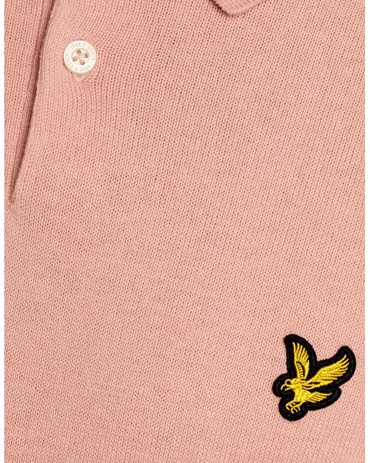 Lyle & Scott Pink Lyle & Scott Cotton Short Sleeve Knitted Polo for men