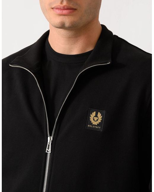 Belstaff Black Logo Full Zip Sweatshirt for men