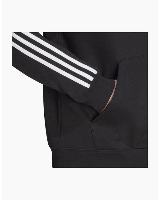 Adidas Black Originals 3-Stripes Pullover Hoodie Winter Fleece Hooded Sweatshirt for men