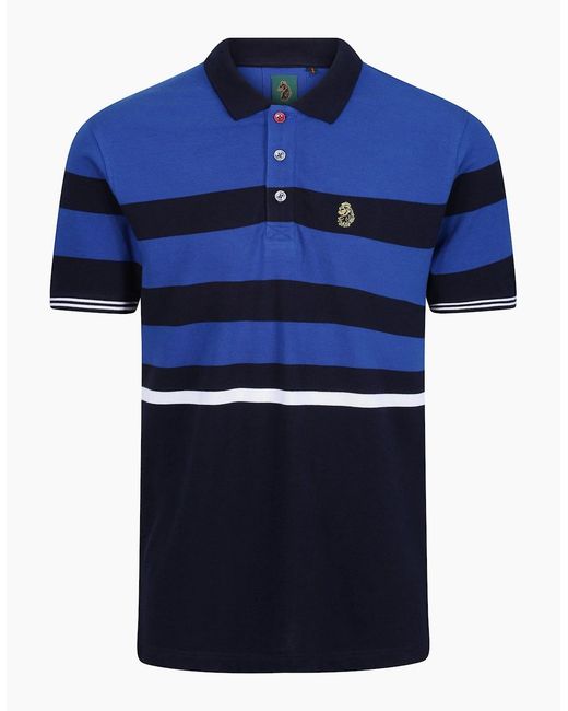 Luke Sport Blue New Mead Striped Polo Shirt for men