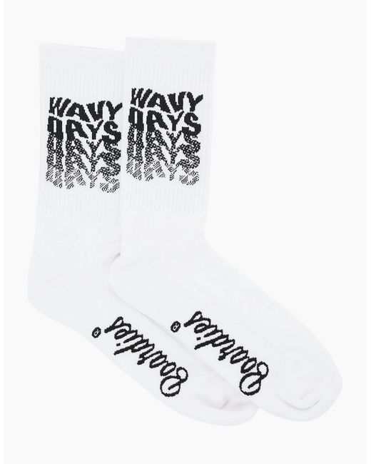Boardies White Wavy Days Socks for men