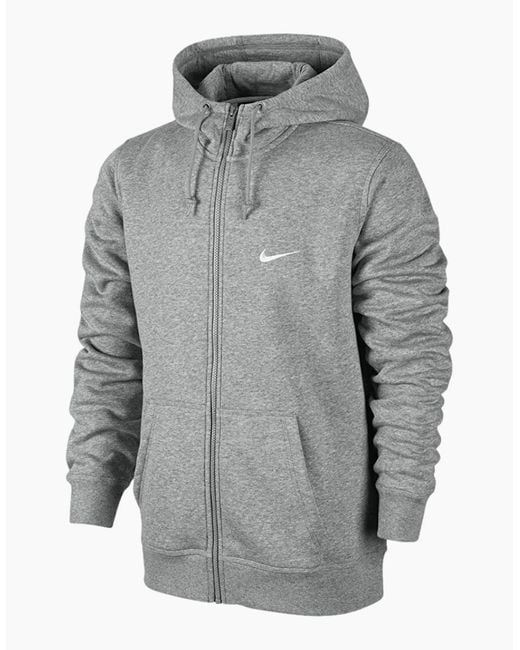 Nike Gray Swoosh Logo Zip-Up Hoodie for men