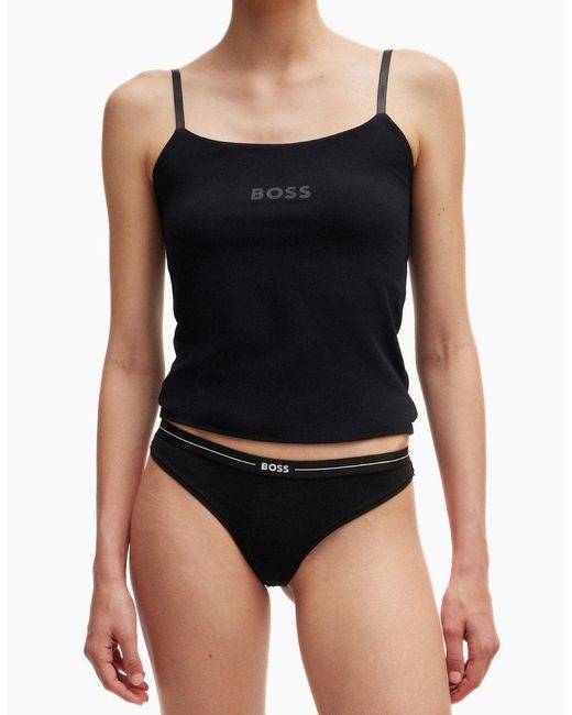 Boss Natural 3-Pack Power Logo Waistband Thongs, /Ecru