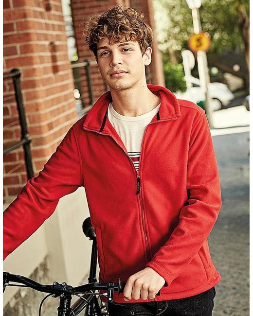 Regatta Red Plain Micro Fleece Full Zip Jacket (Layer Lite) for men