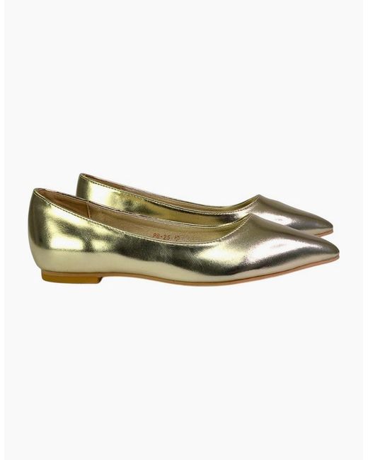 XY London Metallic Ladies Bubbles Pointed Flat Ballerina Flats