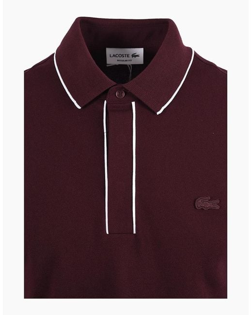 Lacoste Red Tipped Placket Tonal Badge Polo for men