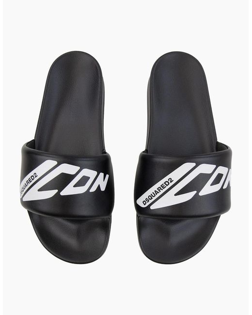 DSquared² Black Icon New Generation Slides for men