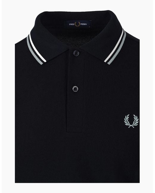 Fred Perry Black Twin Tipped Polo/Ecru for men