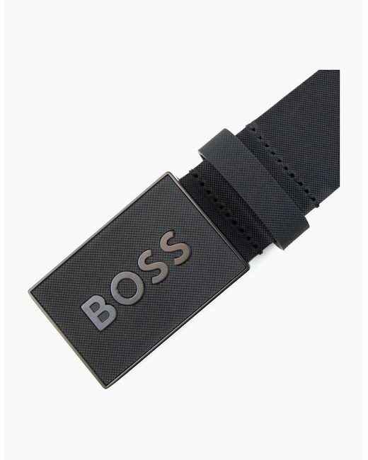 Boss Black Plaque-Buckle Belt for men