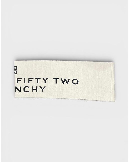Givenchy Natural Date Logo Print Wool Scarf