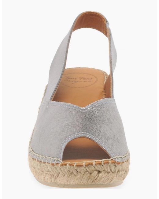 Toni Pons White Bernia Wedge Heel Espadrilles Sandals