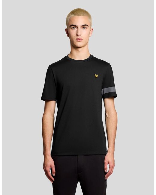 Lyle & Scott Black Sports Sleeve Detail T-Shirt for men