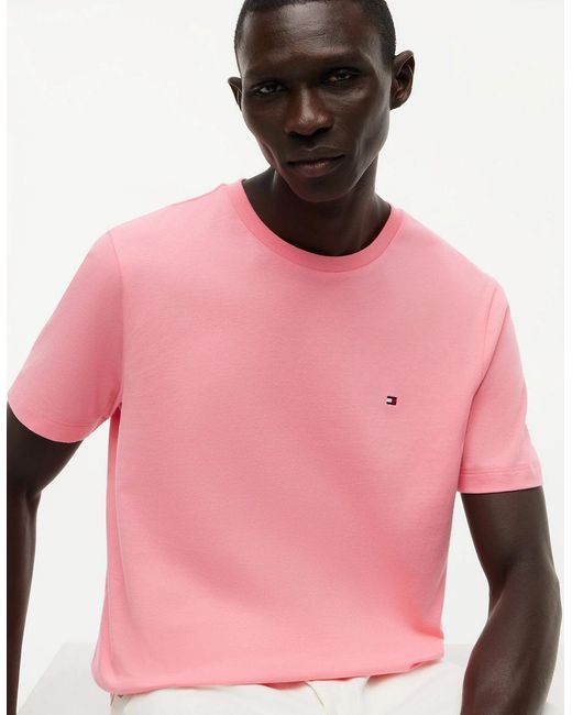 Tommy Hilfiger Pink Essential Seasonal Regular Fit Solid T-Shirt for men