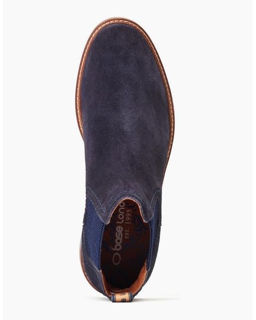Base London Blue Portland Chelsea Boots for men