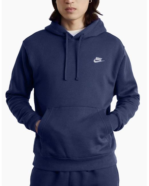 Nike Blue Full Tracksuits Bv2654 Club Tracksuit Pullover Hoodie Fleece Joggers for men