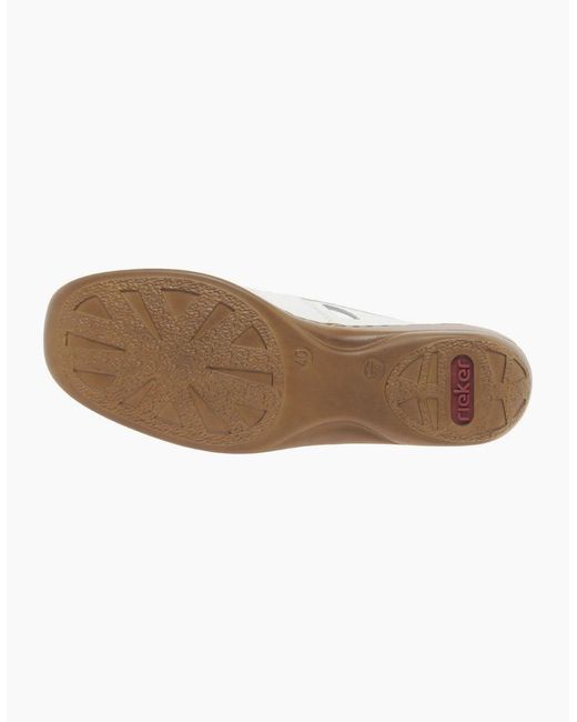 Rieker White Denise Slip On Vamp Shoes