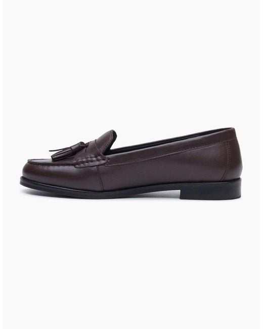 Hush Puppies Black Connie Leather Chocolate Loafers