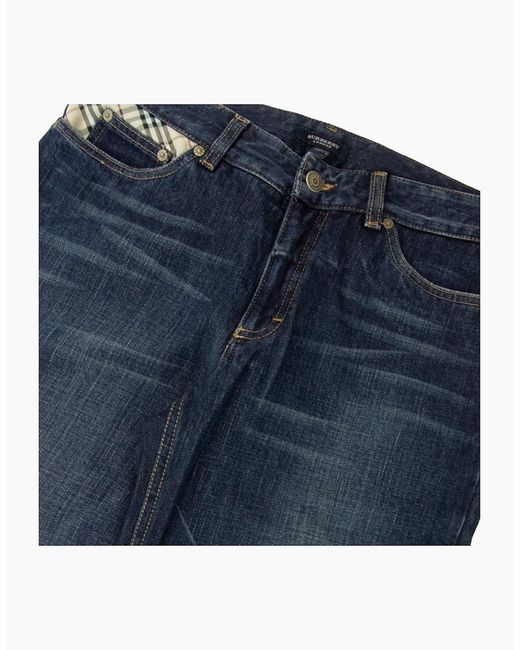 Burberry Blue Straight Fit 5 Pocket Jeans Denim