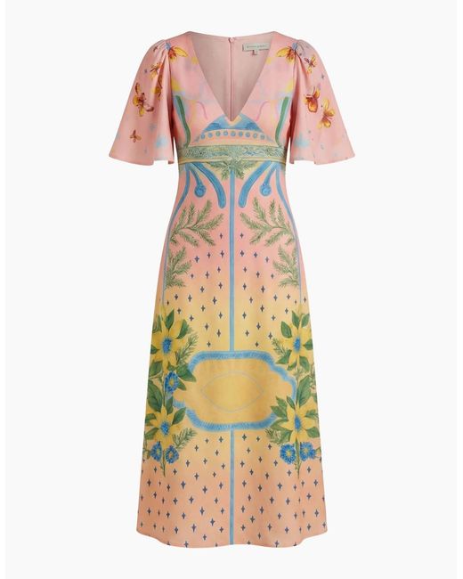 Oceanus Multicolor Camile V Shaped Dress
