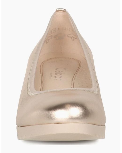 Gabor White Epworth Low Wedge Heeled Shoes