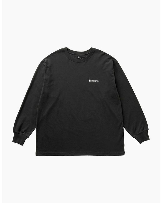 Snow Peak Black Snow Peak Soft Cotton Relaxed Long Sleeve T-Shirt for men