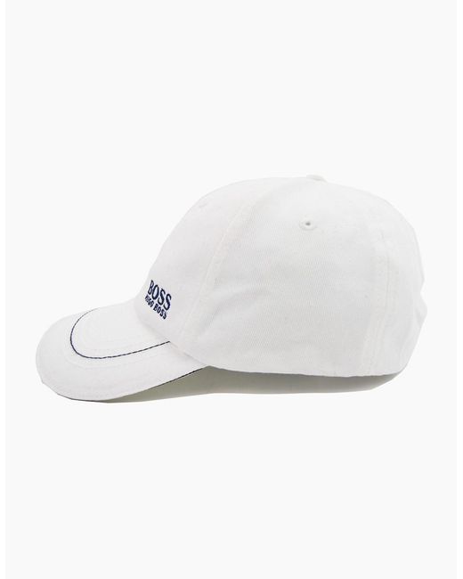 Boss White Embroidered Logo Cap 001 for men