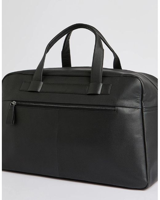 Oliver Sweeney Black Milled Leather Holdall for men