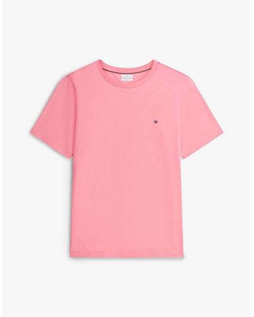 Tommy Hilfiger Pink Essential Seasonal Regular Fit Solid T-Shirt for men