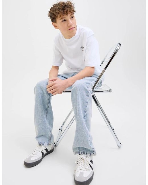 Jack & Jones Blue Chris Wide Leg Relaxed Fit Jeans