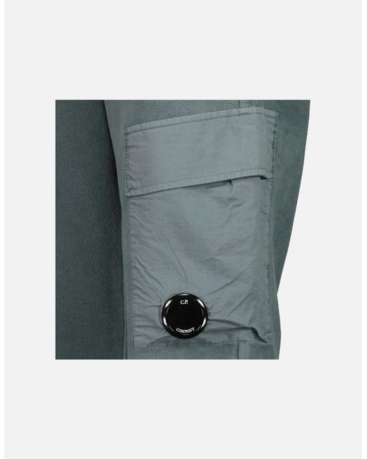 C P Company Blue Brushed Fleece Lens Sweatpants for men