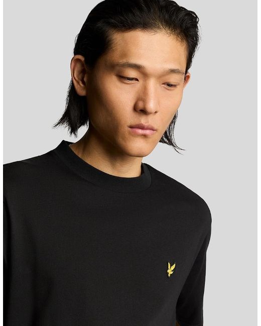 Lyle & Scott Black Oversized Cotton Crew Neck T-Shirt for men
