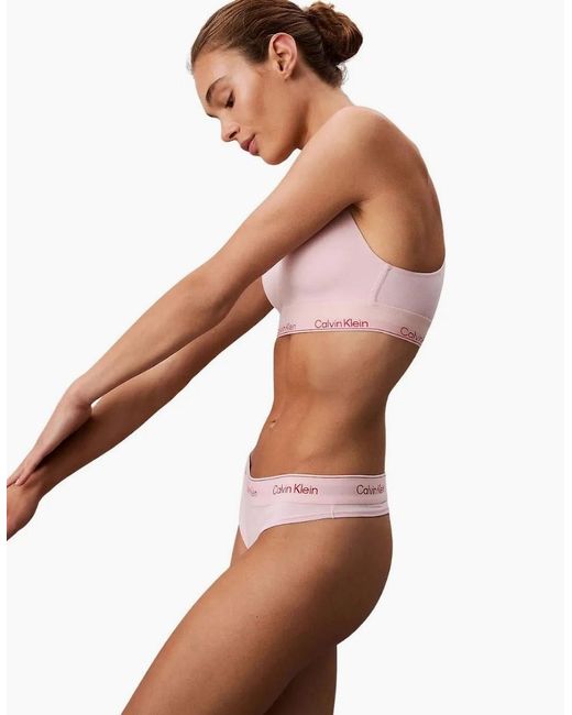 Calvin Klein Brown Icon Cotton Modal Thong, Potpourri