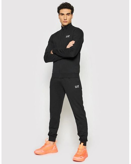 EA7 Black Core Logo Tracksuit for men