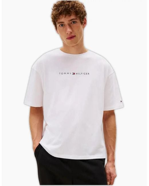 Tommy Hilfiger White Th Original T-Shirt, Optic for men