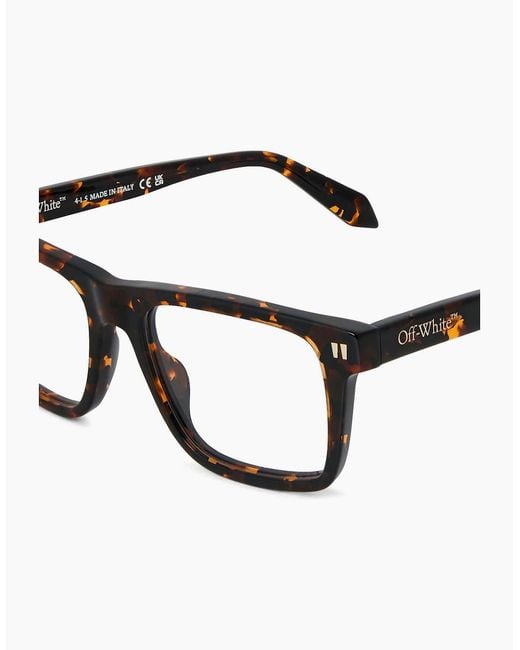 Off-White c/o Virgil Abloh Brown Style 8J Rectangle Full Rim Sunglasses for men