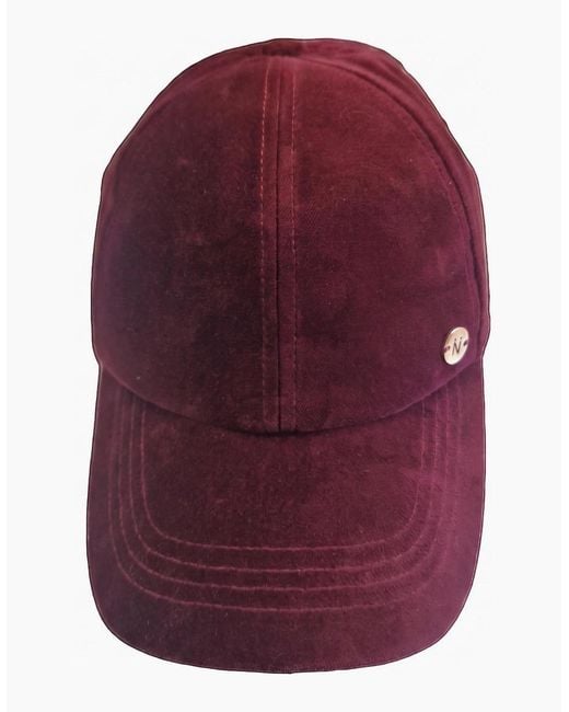 Nooki Design Red Velvet Baseball Cap-Burgundy