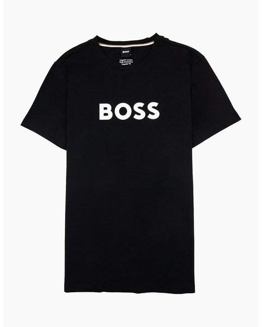 Boss Black Organic-Cotton T-Shirt With Contrast Logo 001 for men