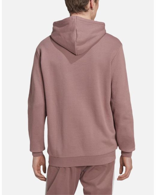 Adidas Red Hoodies Trefoil Fleece Sweatshirts Casual Sweats Hoody Top for men