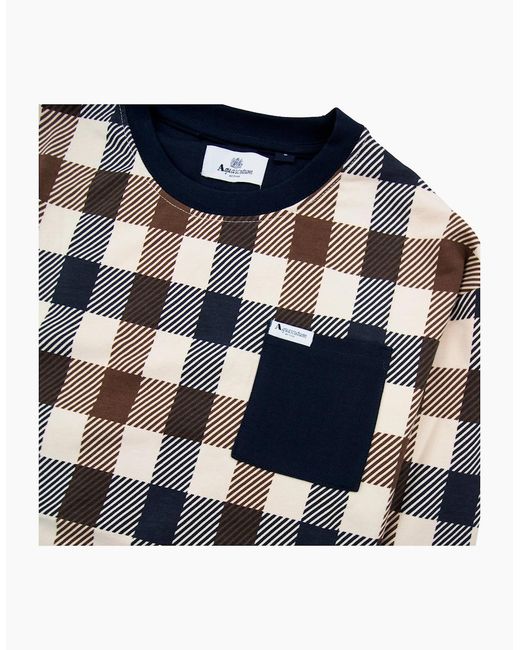 Aquascutum Blue Macro Iconic Pocket Crewneck 11 for men