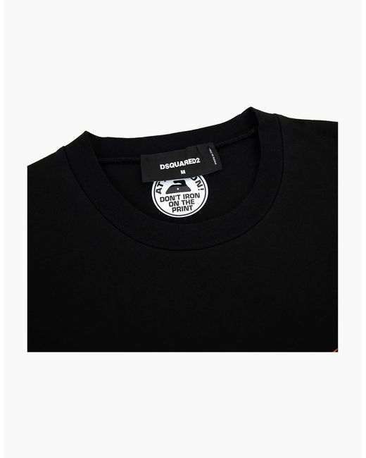 DSquared² Black Wave Logo Cigar Tee for men