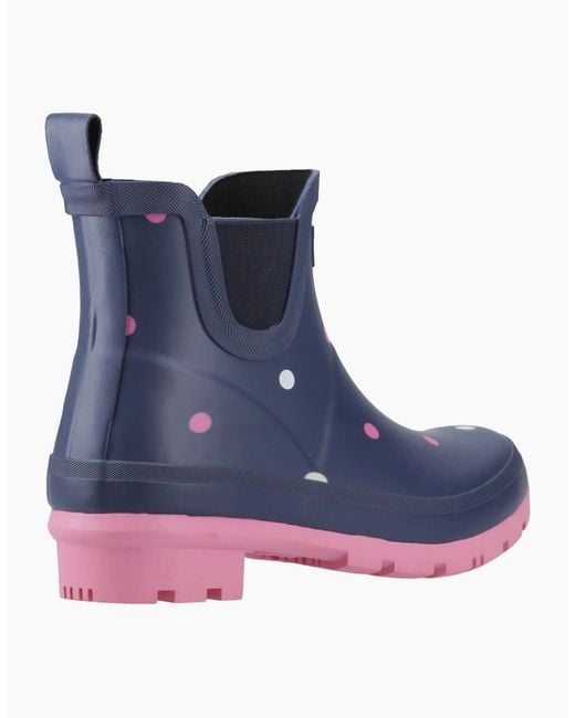 Cotswold Blue Clarence Ankle Rubber Spot Wellington Boots