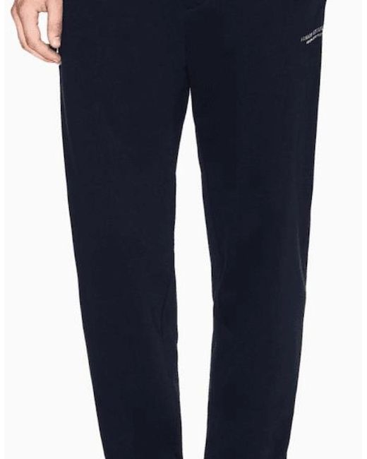 ARMANI EXCHANGE Blue Cotton Tonal Logo Zip Hooded Tracksuit for men
