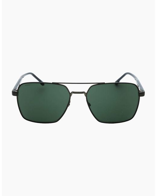 Boss Green Lens Matte Ruthenium Sunglasses for men