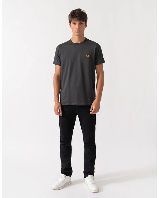 Fred Perry Gray Ringer T-Shirt for men